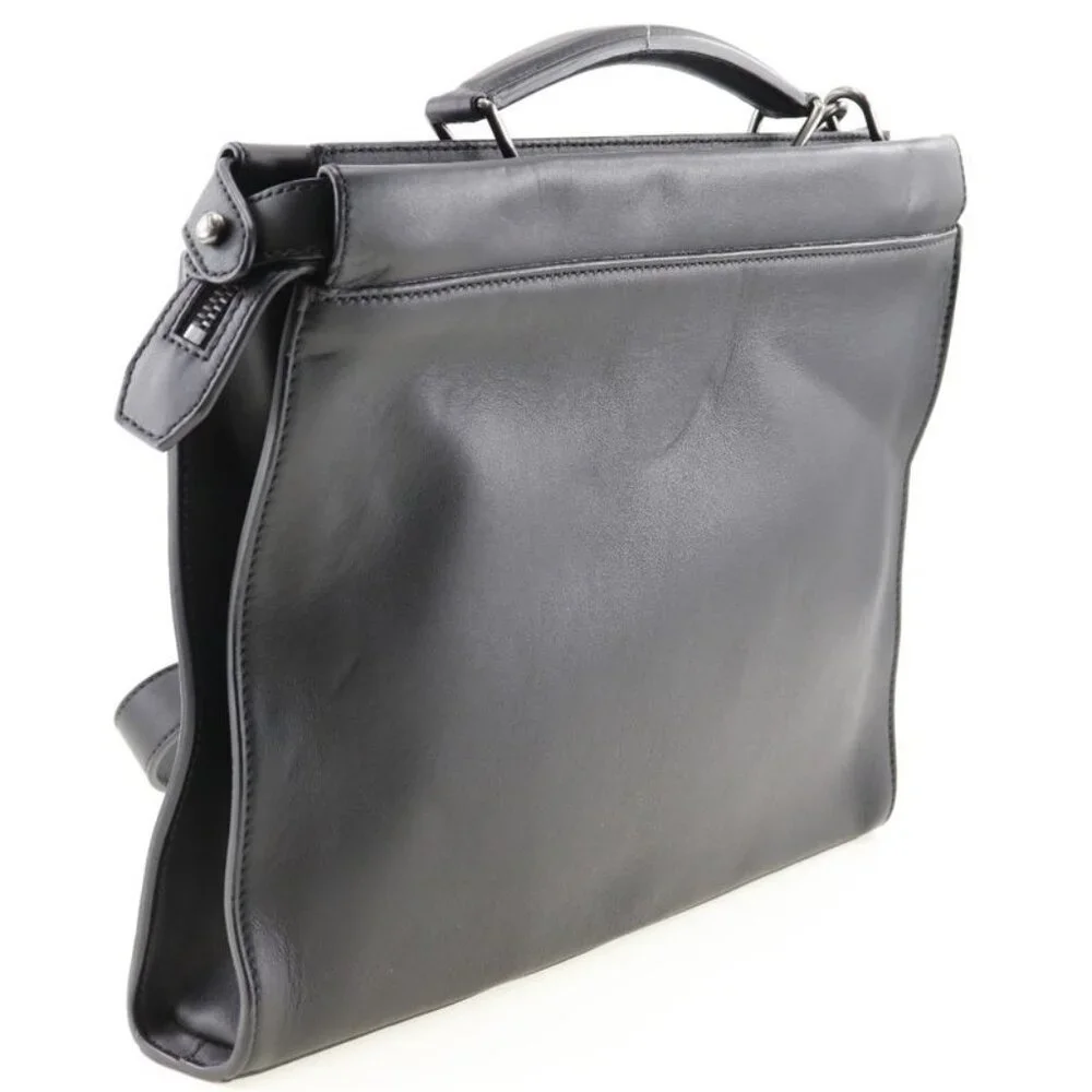 Fendi Peekaboo Celia 2-Way Shoulder Calfskin Black Business Bag